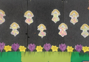 Wiosenne prace plastyczne dzieci z grupy Niedźwiadek.